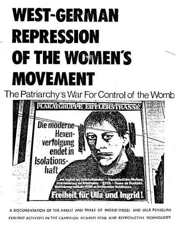 West-German Repression of the Women's Movement: The Patriarchy's War For Control of the Womb