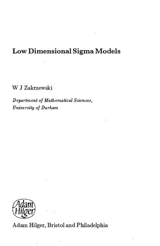 Low-dimensional Sigma Models,