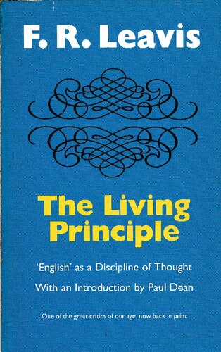 The Living Principle: 'English' As a Discipline of Thought