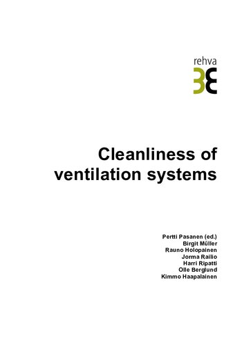 Cleanliness of ventilation systems Pertti Pasanen (ed.) ... [et al.].