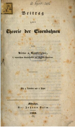 Beitrag zur Theorie der Eisenbahnen