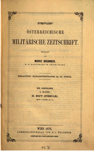 Streffleurs mit Beispielen zu deren praktischer Verwertung durch Militärs, Ingenieure, Naturforscher, Geographen etc.