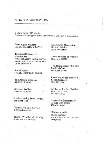 Images of Welfare: Press and Public Attitudes to Poverty