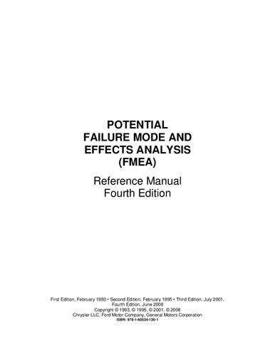 Potential Failure Mode and Effects Analysis (FMEA)