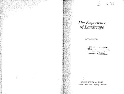 Experience of Landscape