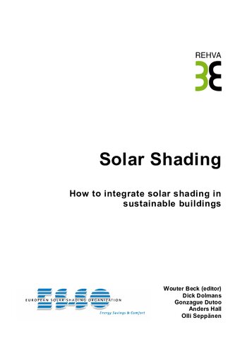 REHVA Guidebook No. 12 - Solar Shading - How to Integrate Solar Shading in Sustainable Buildings