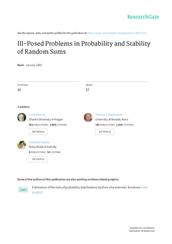 Ill-Posed Problems in Probability And Stability of Random Sums