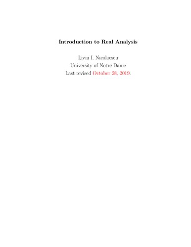 Introduction to Real Analysis