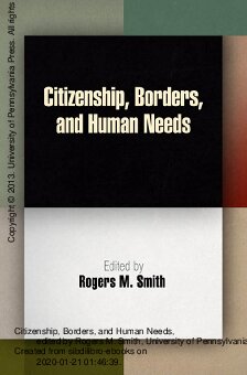 Citizenship, Borders, and Human Needs (Democracy, Citizenship, and Constitutionalism)