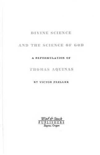 Divine Science and the Science of God: A Reformulation of Thomas Aquinas