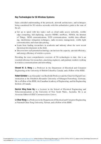 Key Technologies for 5g Wireless Systems