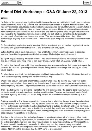 Aajonus Vonderplanitz :  we want to live - Primal Diet Workshop + Q&A Of June 22, 2013