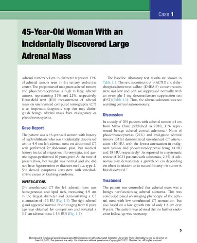 Adrenal Disorders ,100 Cases from the Adrenal Clinic