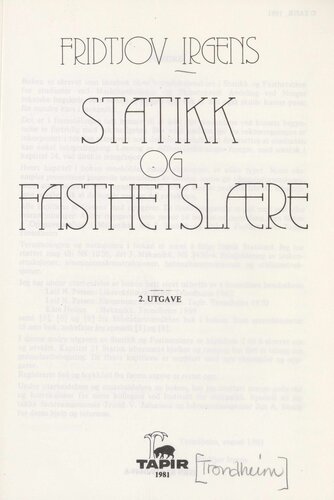 Statikk og fasthetslære