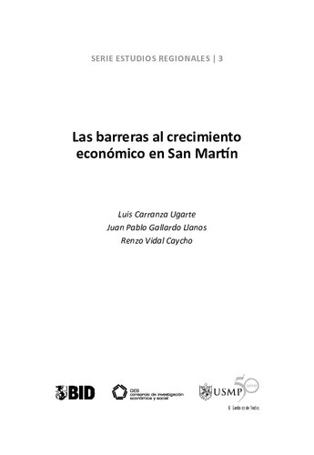 Las barreras al crecimiento económico en San Martín (Perú)