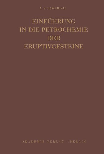 Einführung in die Petrochemie der Eruptivgesteine