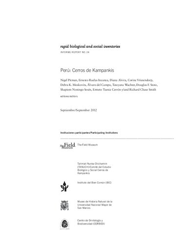 Tarimiat Nunka Chichamrin (TANUCH)/Comité del Estudio Biológico y Social Cerros de Kampankis  Perú: Cerros de Kampankis (Río Santiago, Condorcanqui, Amazonas). [Solo parte en castellano, incluyendo resúmenes en awajún y wampís]