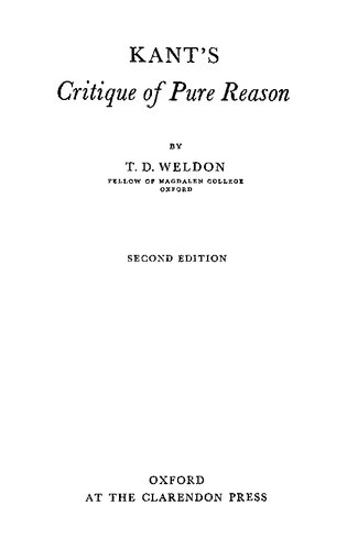 Kant's Critique of Pure Reason