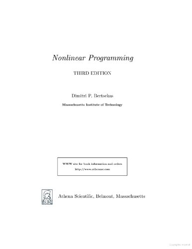 Nonlinear Programming (google books preview)