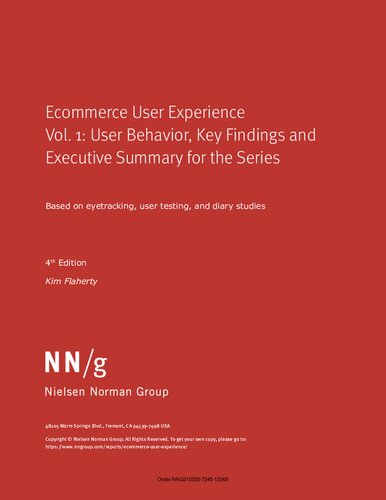 Ecommerce User Experience Vol. 1: User Behavior, Key Findings and Executive Summary for the Series