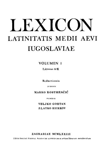 Lexicon latinitatis medii aevi Iugoslaviae