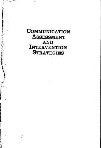 Communication Assessment and Intervention Strategies