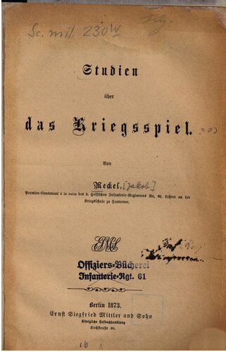 Studien über das Kriegsspiel