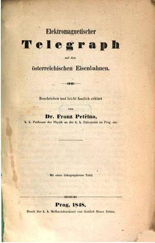 Elektromagnetischer Telegraph auf den österreichischen Eisenbahnen