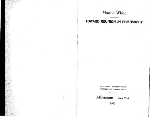 Toward Reunion in Philosophy