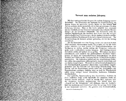 Zeitschrift für Sozialforschung  Der neueste Angriff auf die Metaphysik