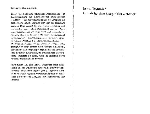 Grundzüge einer kategorialen Ontologie