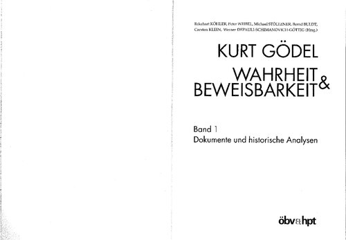 Kurt Gödel: Wahrheit und Beweisbarkeit