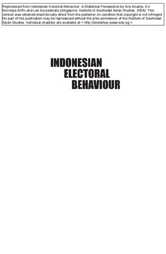 Indonesian electoral behaviour : a statistical perspective