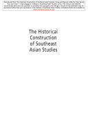 The Historical Construction of Southeast Asian Studies: Korea and Beyond