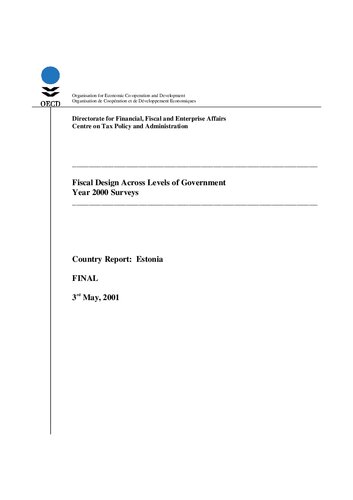Fiscal Design Across Levels of Government Year 2000 Surveys