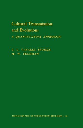 Cultural Transmission and Evolution (MPB-16), Volume 16 : A Quantitative Approach. (MPB-16)