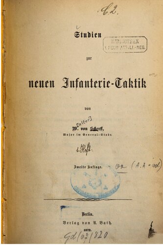 Studien zur neuen Infanterie-Taktik