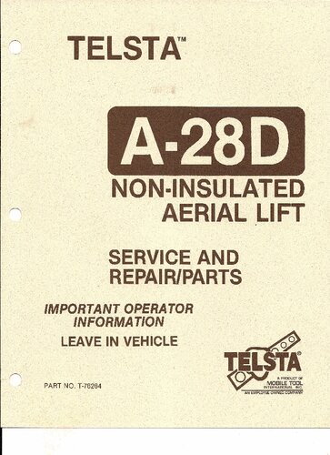 TELSTA A-28D SERVICE REPAIR MANUAL