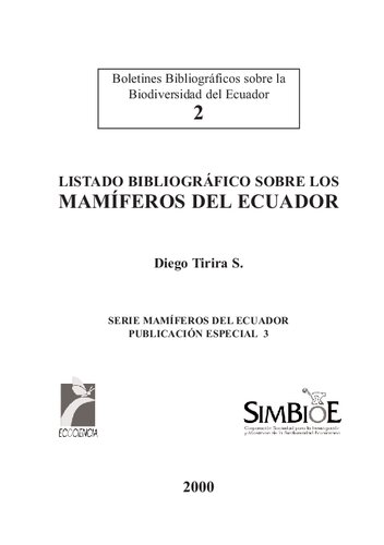 Listado bibliográfico sobre los mamíferos del Ecuador