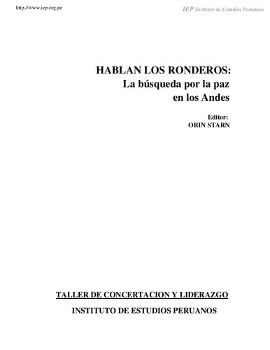 Hablan los ronderos: la búsqueda por la paz en los Andes
