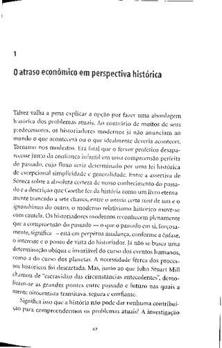 O atraso econômico em perspectiva histórica (sem os outros ensaios)