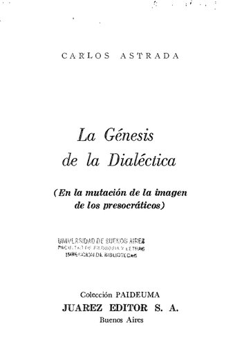 La génesis de la dialéctica