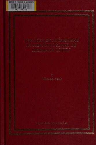 The Idea of Atonement in the Philosophy of Hermann Cohen