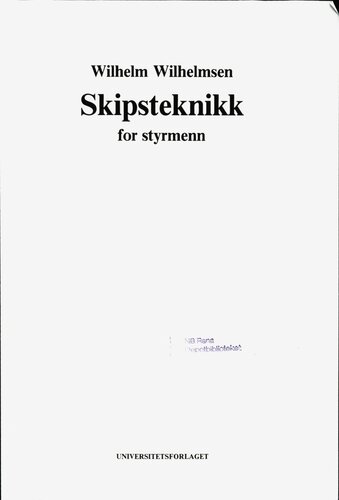 Skipsteknikk for styrmenn