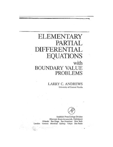 Elementary Partial Differential Equations with Boundary Value Problems