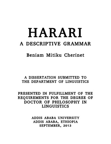 Harari Descriptive Grammar