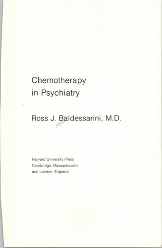 Chemotherapy in Psychiatry