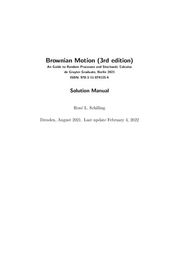 (solution manual) Brownian Motion_ An Guide to Random Processes and Stochastic Calculus -