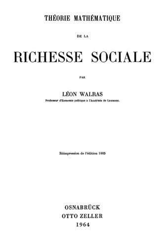 Théorie mathématique de la richesse sociale