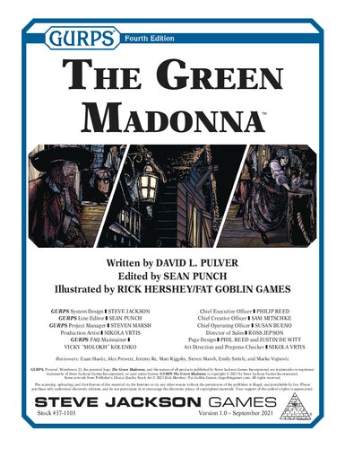 GURPS 4th edition. The Green Madonna